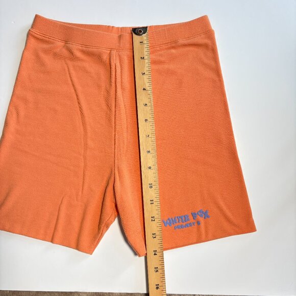White Fox Boutique 'Project 5' Orange Ribbed High Waisted Bike Shorts Size Small - Picture 8 of 8